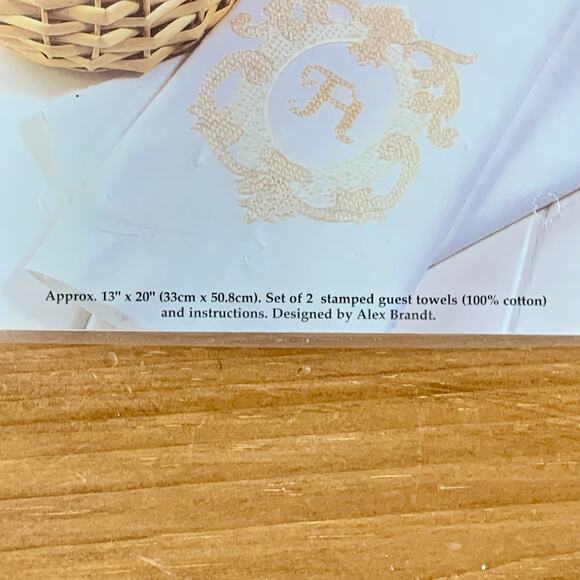Bucilla Special Edition #64691 Vtg Stamped Cross Stitch Monogram Towels - NIP - Picture 3 of 6